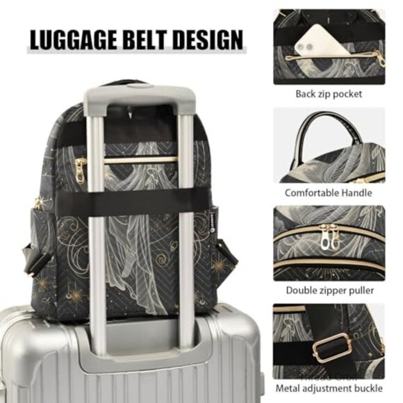Small Quilted Nylon Backpack Purse Lightweight Travel Daypack Shoulder Bag main image 4